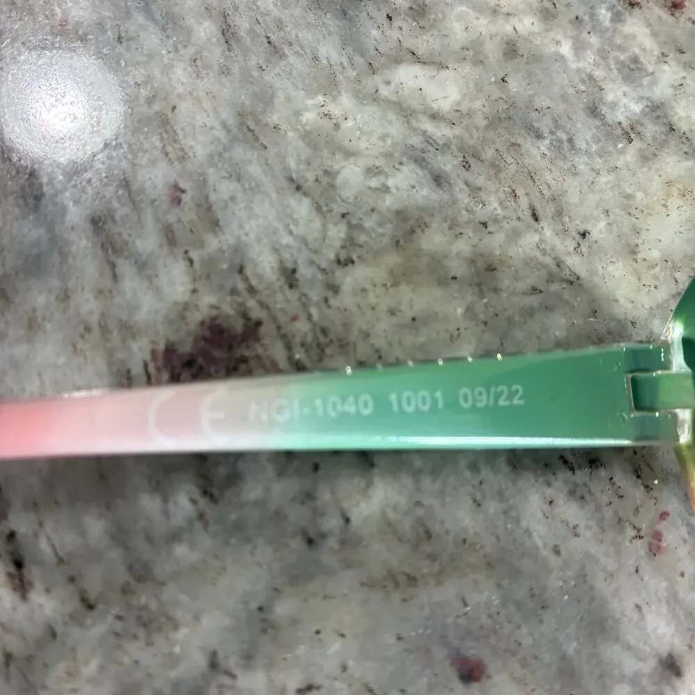 Gymboree Girls Ombre Sunglasses Pink Green Rhinestone 6+